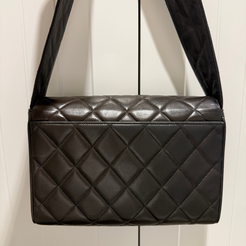 Chanel 香奈兒 vintage 黑武士 相機包/斜背包/肩背包-4