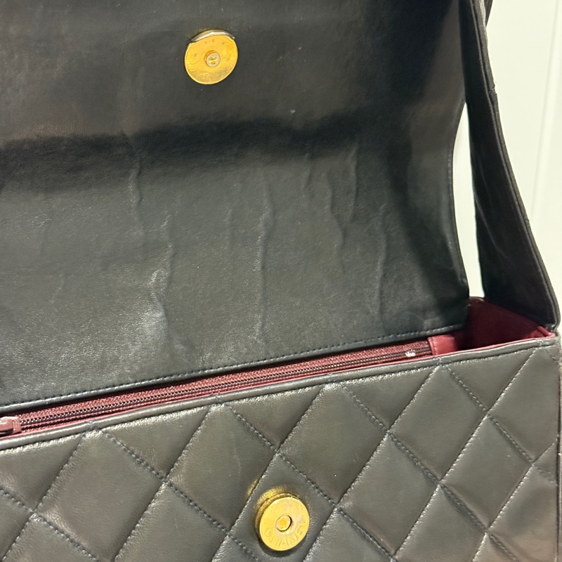 Chanel 香奈兒 vintage 黑武士 相機包/斜背包/肩背包-11