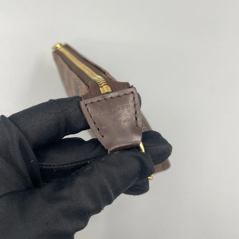 LV路易威登棋盤格小麻將鏈條手提包 銀包-5