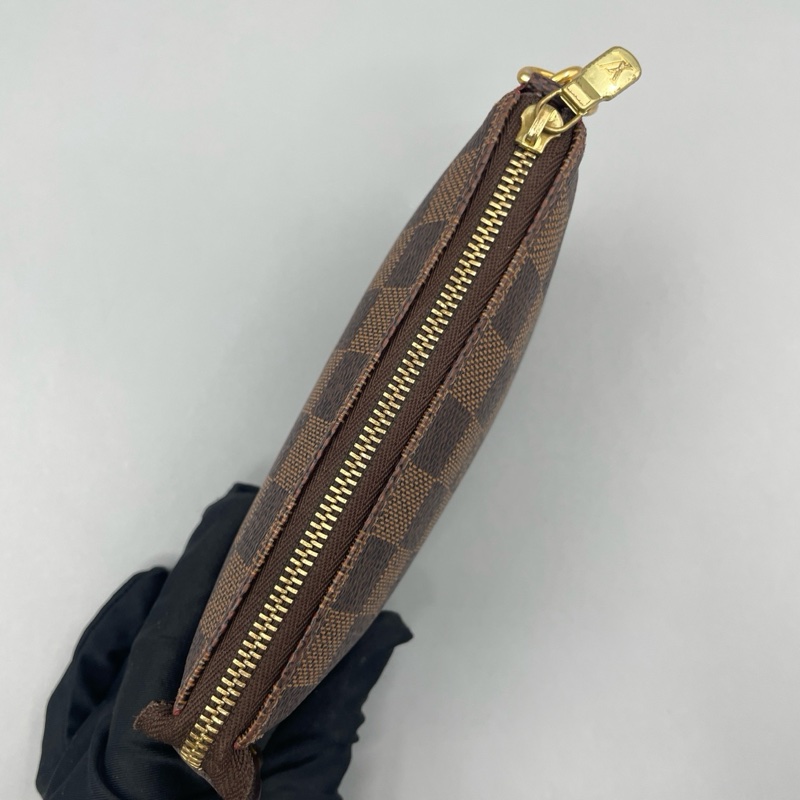 LV路易威登棋盤格小麻將鏈條手提包 銀包-6