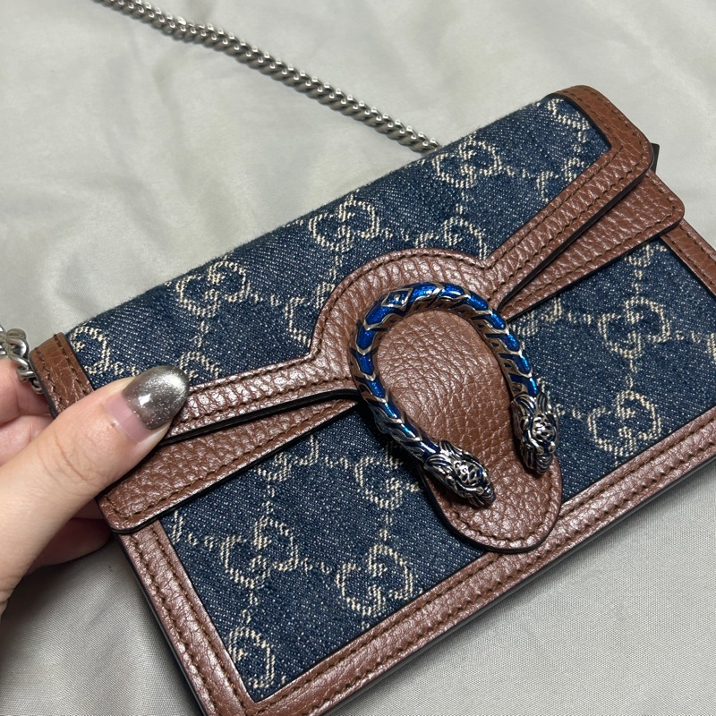 Gucci 酒神牛仔藍Super Mini #9.5成新✨-1