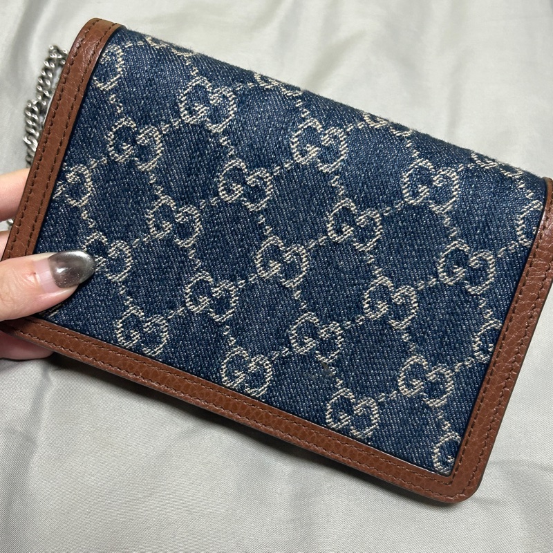 Gucci 酒神牛仔藍Super Mini #9.5成新✨-2