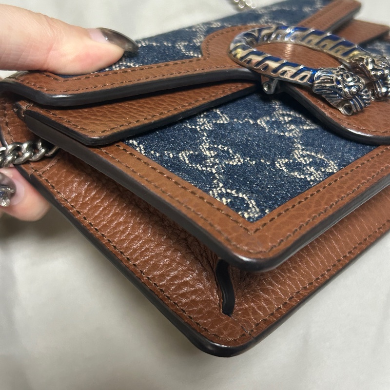 Gucci 酒神牛仔藍Super Mini #9.5成新✨-3