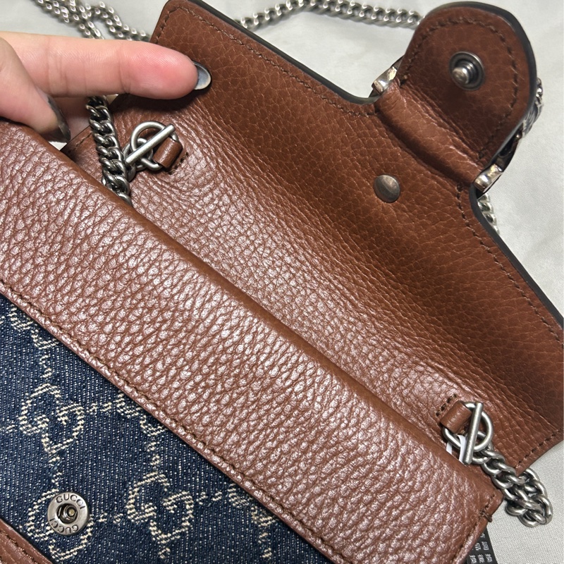 Gucci 酒神牛仔藍Super Mini #9.5成新✨-5
