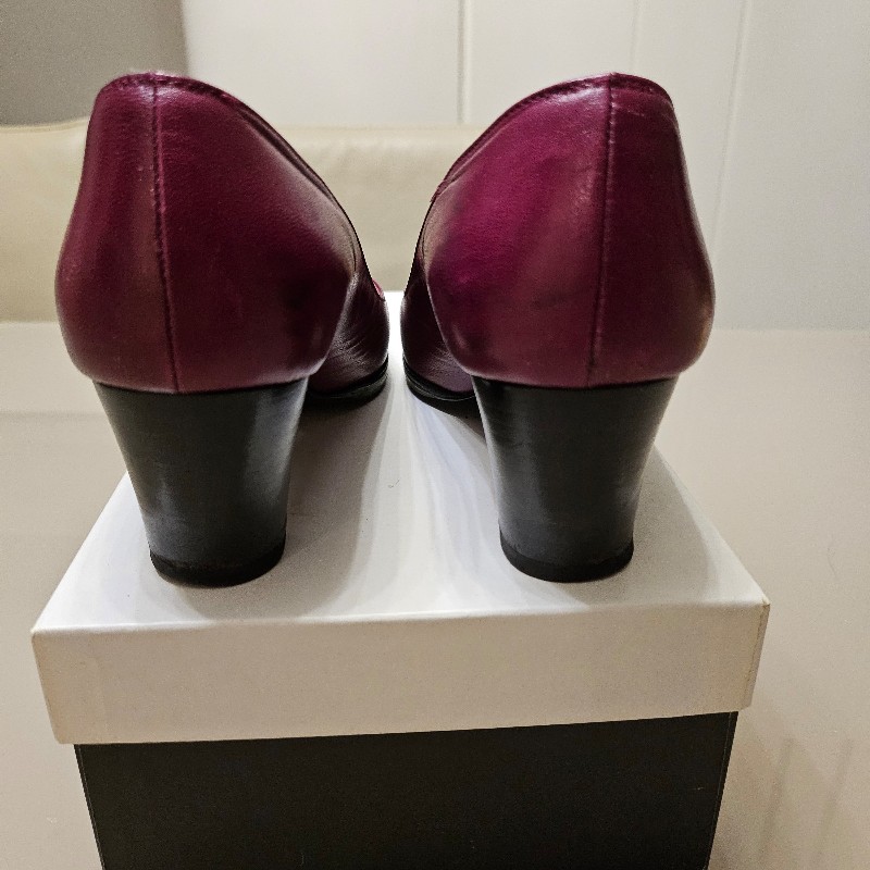 MARC JOCABS酒紅色鞋頭拼接麂皮-7