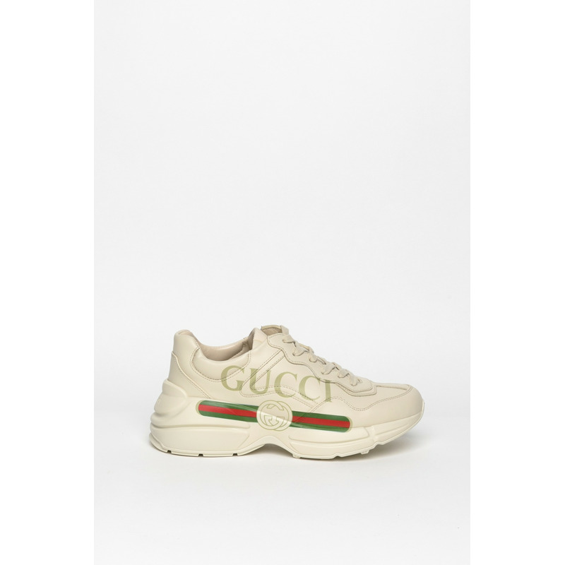 Men's Rhyton Gucci Logo Leather 運動鞋-2