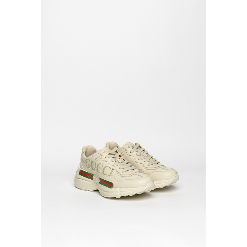 Men's Rhyton Gucci Logo Leather 運動鞋-0