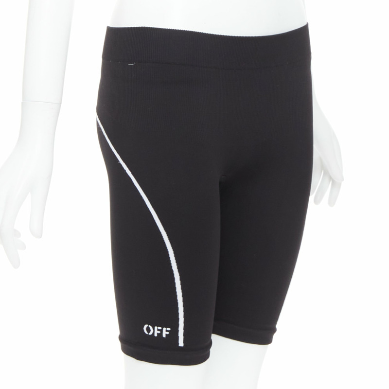 OFF WHITE Athleisure Virgil Abloh eco friendly black cyclist shorts M-0