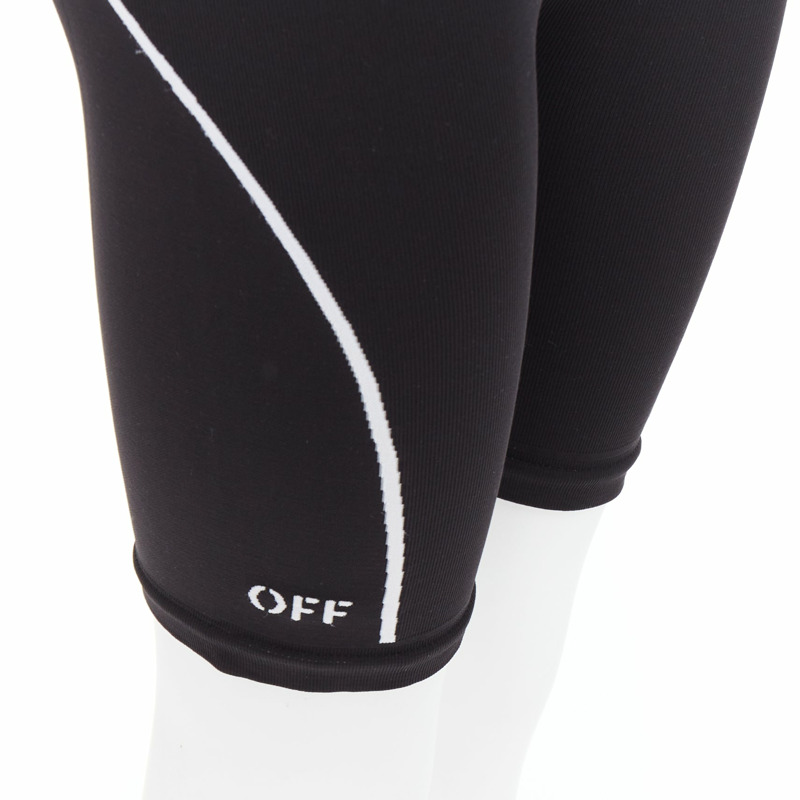 OFF WHITE Athleisure Virgil Abloh eco friendly black cyclist shorts M-1