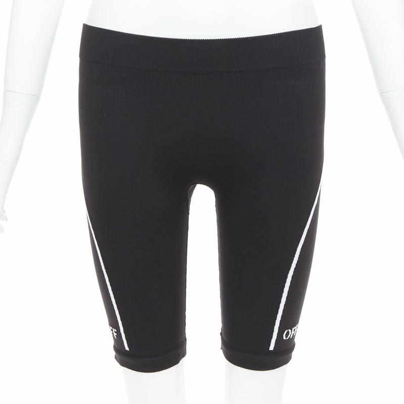 OFF WHITE Athleisure Virgil Abloh eco friendly black cyclist shorts M-2