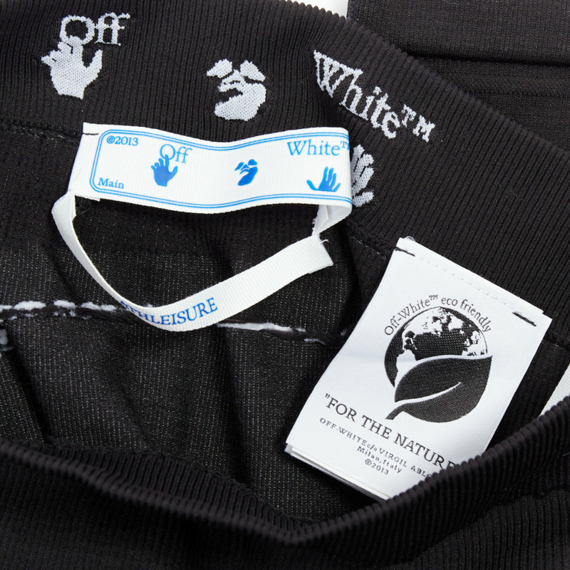 OFF WHITE Athleisure Virgil Abloh eco friendly black cyclist shorts M-7
