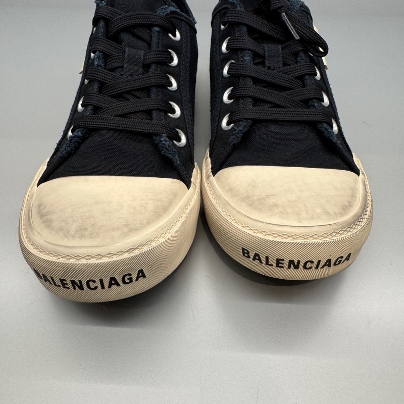 全新Balenciaga巴黎世家 Paris 圓頭系帶 低幫 時尚板鞋 女款 黑色-1