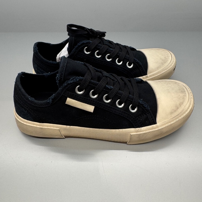 全新Balenciaga巴黎世家 Paris 圓頭系帶 低幫 時尚板鞋 女款 黑色-2