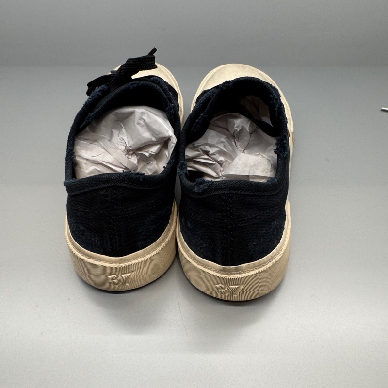 全新Balenciaga巴黎世家 Paris 圓頭系帶 低幫 時尚板鞋 女款 黑色-3