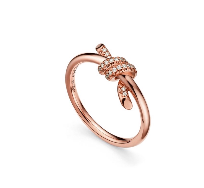 ✨Tiffany Knot 玫瑰金鑲鑽戒指 ✨-2