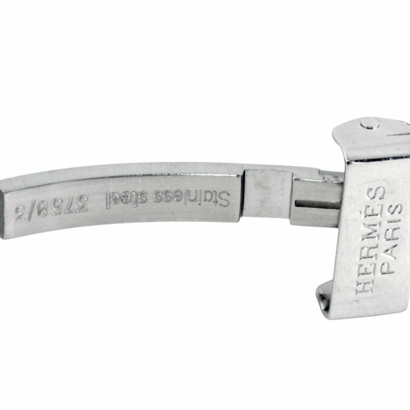 愛馬仕 HERMES CL4.210 Clipper Nacle Date 腕錶 石英 海軍藍 錶盤 Working SS 女士腕錶-4