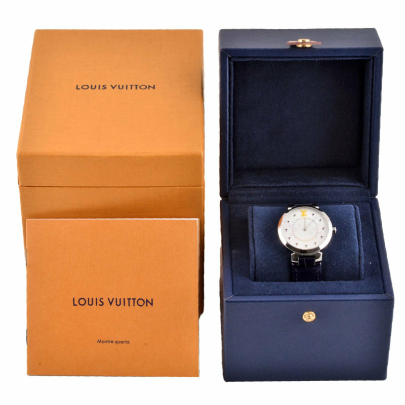 路易威登 LOUIS VUITTON QA159Z Tambour MM Rainbow 手錶 石英 銀 錶盤 多色 SS 女士腕錶-9