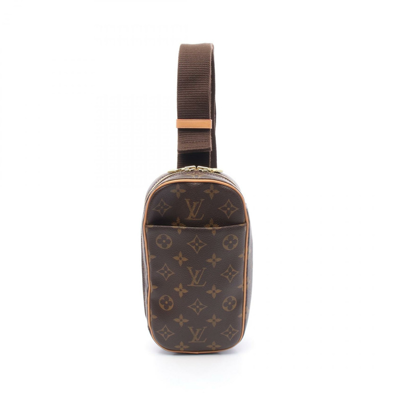 LOUIS VUITTON Pochette Gange 腰包 M51870 Monogram 帆布 棕色 二手 男女通用-0