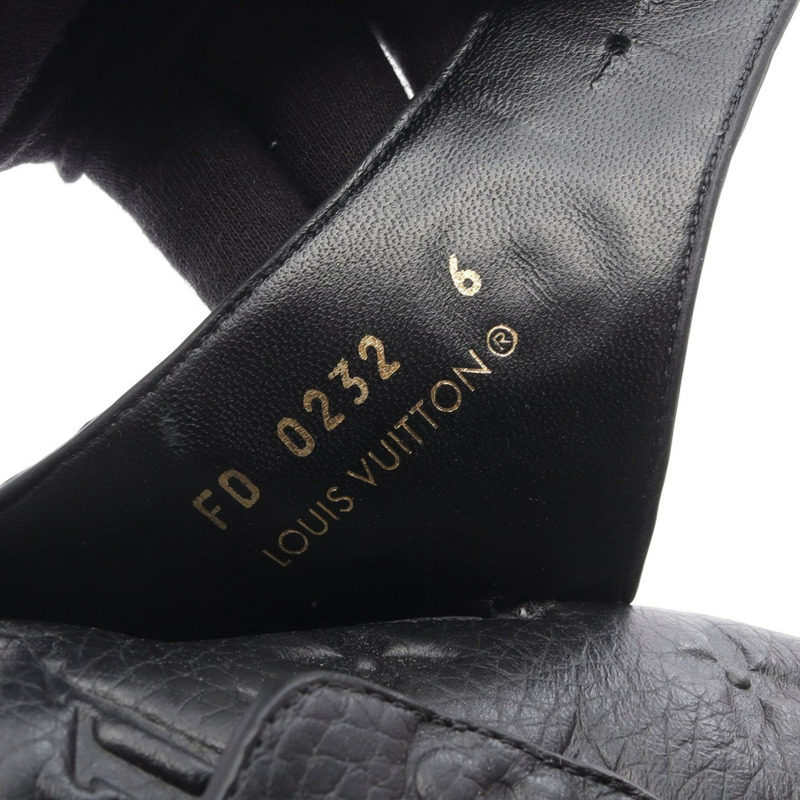 路易威登 LV Easy Line 穆勒鞋 Monogram 帆布涼鞋 黑色真皮男士二手 #6-6