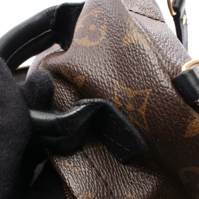 LOUIS VUITTON Palm Springs 迷你背包 M44873 Monogram 帆布 棕色 黑色 二手-6