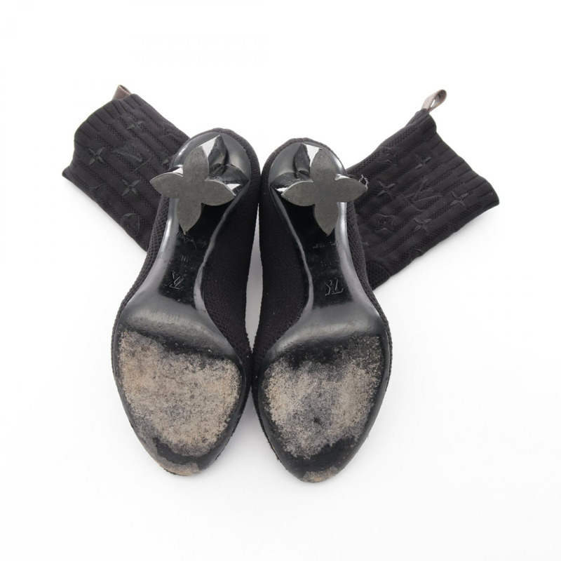 路易威登 Silhouette 系列黑色布藝靴，二手女款，尺寸 36-3