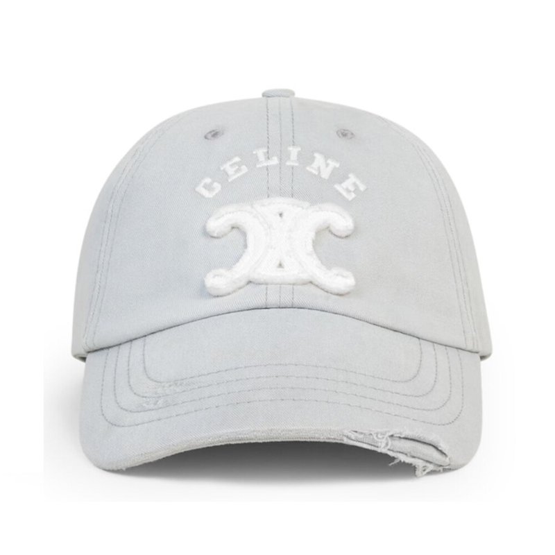 【CELINE】Triomphe 凱旋門 棉質 仿舊 帽子 棒球帽 老帽 漸變灰色 AA0AG0G07.GBN2-0