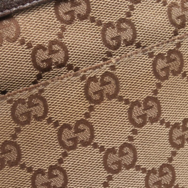 GUCCI GG帆布肩斜背包 27639 帆布皮革 米色棕色 二手-8
