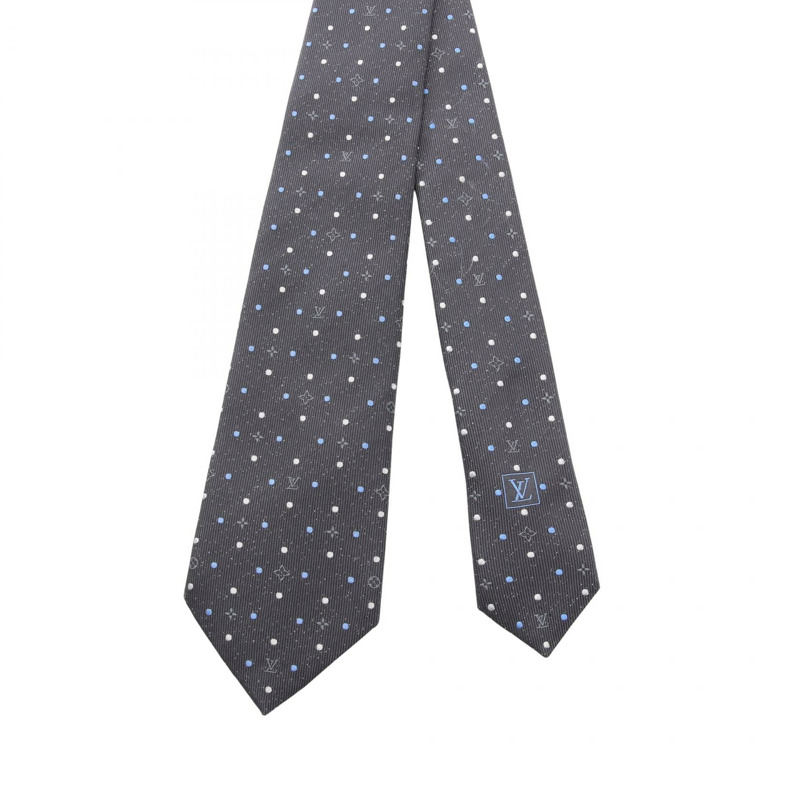路易威登 Cravat Monogram 波點領帶 M77091 絲綢黑色多色二手男式-1