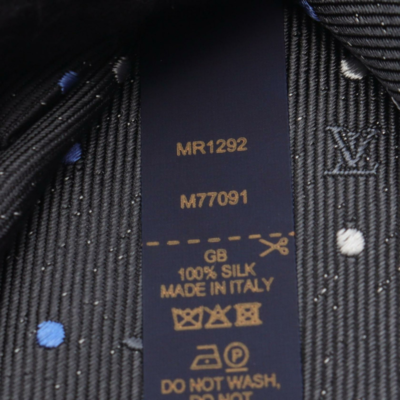 路易威登 Cravat Monogram 波點領帶 M77091 絲綢黑色多色二手男式-5