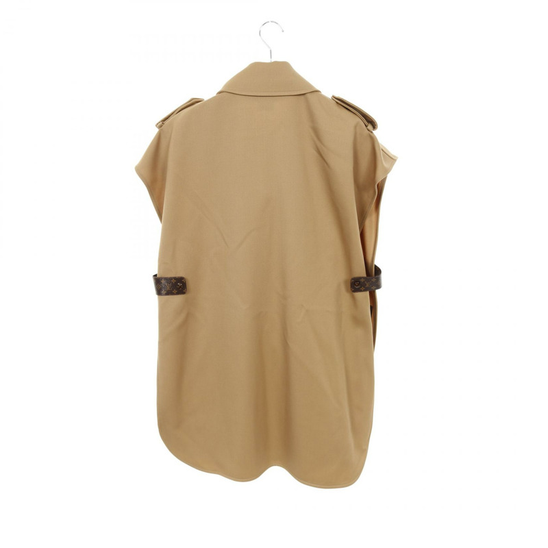 路易威登 (LOUIS VUITTON) 無袖風衣斗篷 RW212W URW FLCO03 羊毛 米色 二手 女款-1