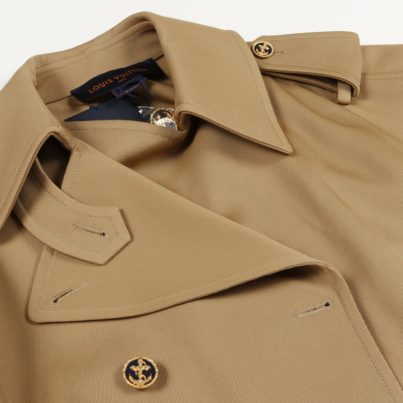 路易威登 (LOUIS VUITTON) 無袖風衣斗篷 RW212W URW FLCO03 羊毛 米色 二手 女款-6