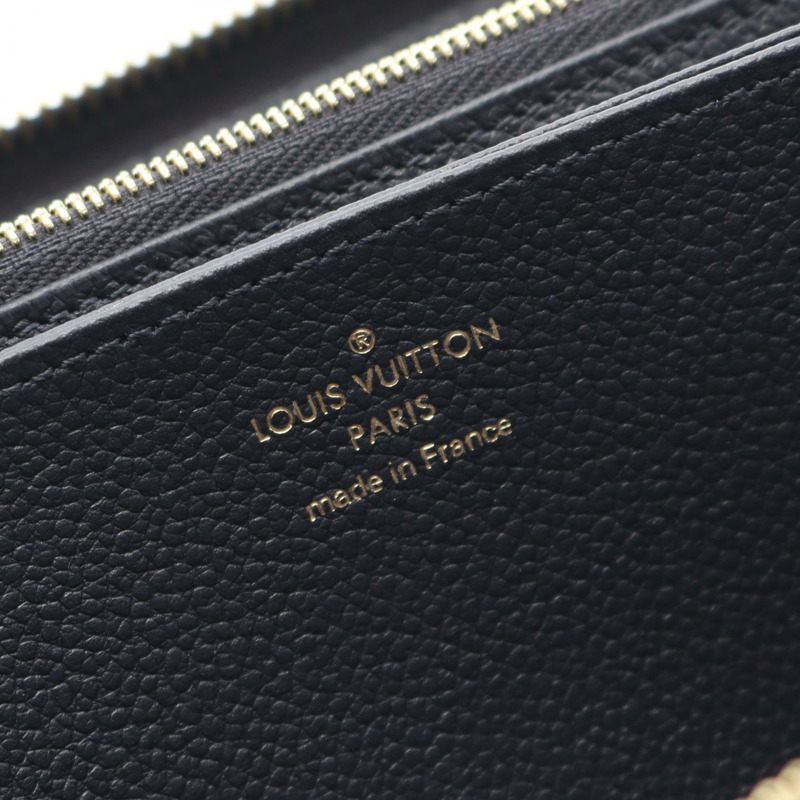 LOUIS VUITTON Zippy 長皮夾 M62121 Monogram empreinte 皮革海軍藍紅色二手-3