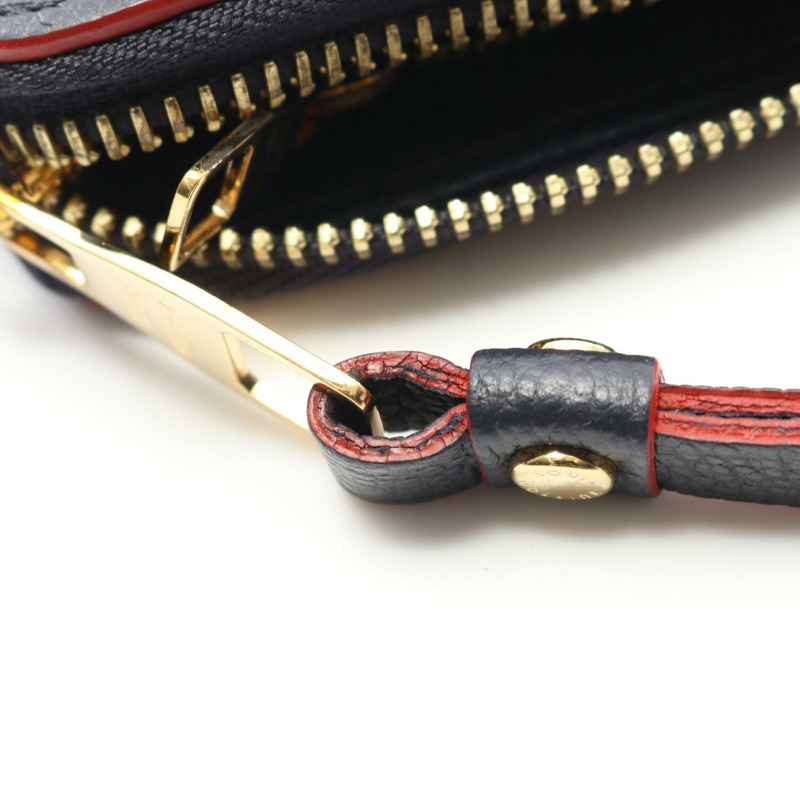 LOUIS VUITTON Zippy 長皮夾 M62121 Monogram empreinte 皮革海軍藍紅色二手-8