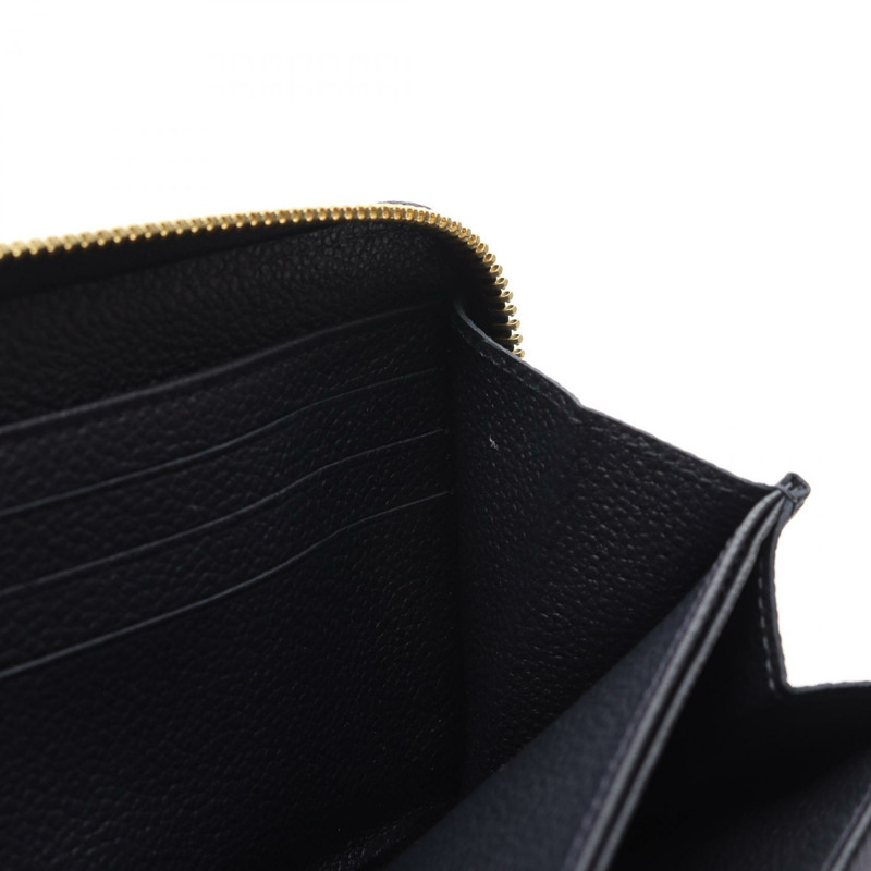 LOUIS VUITTON Zippy 長皮夾 M62121 Monogram empreinte 皮革海軍藍紅色二手-9