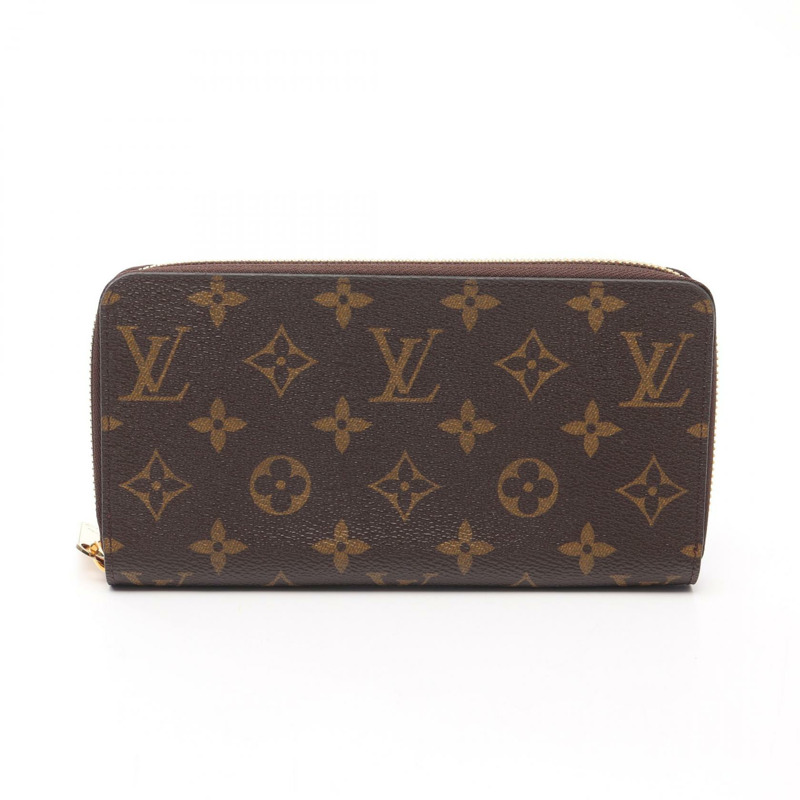 LOUIS VUITTON Zippy around 長版皮夾 M41895 Monogram Brown Fuschia 二手女款-0