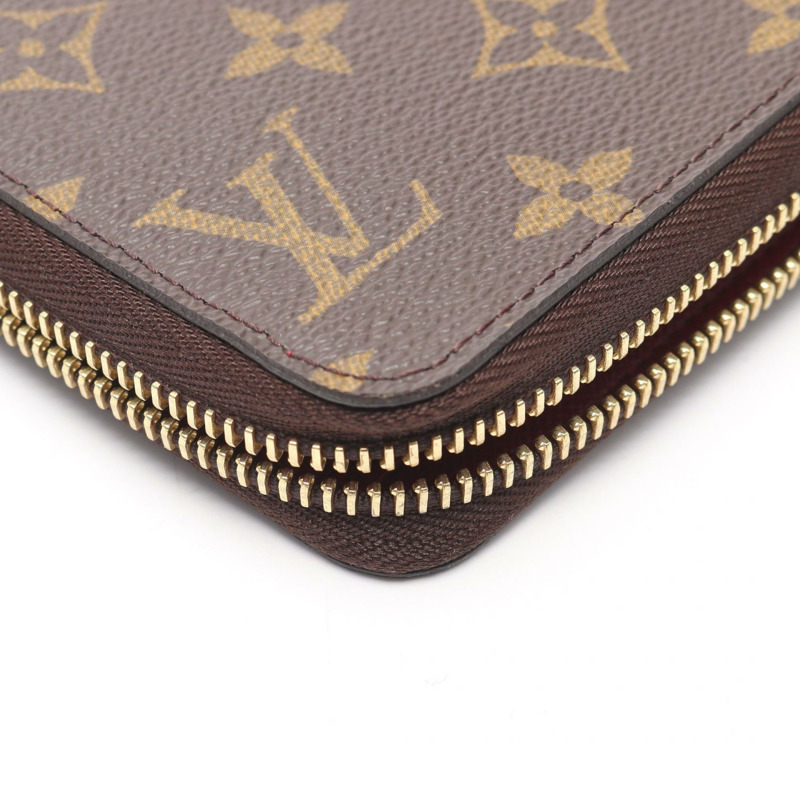 LOUIS VUITTON Zippy around 長版皮夾 M41895 Monogram Brown Fuschia 二手女款-5