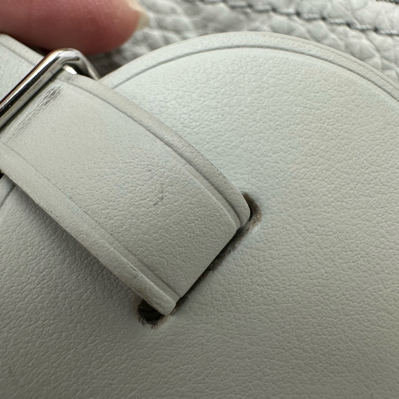 LV 灰綠色真皮壓紋 KeepAll 25 手提斜肩包 晶片款-7