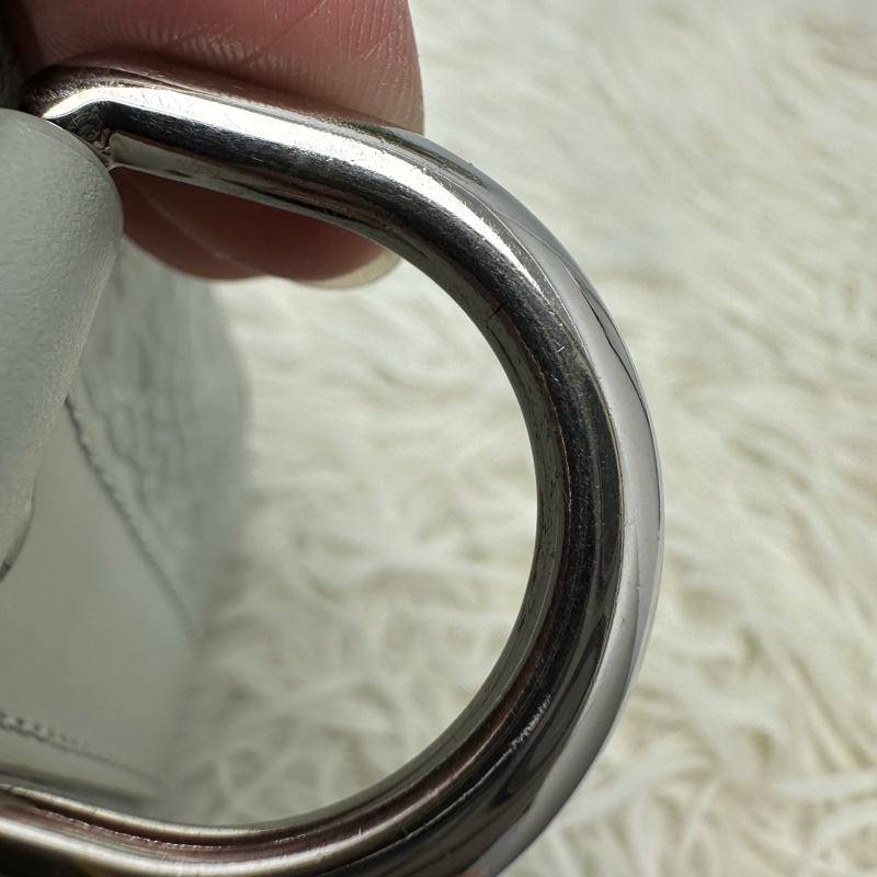 LV 灰綠色真皮壓紋 KeepAll 25 手提斜肩包 晶片款-14