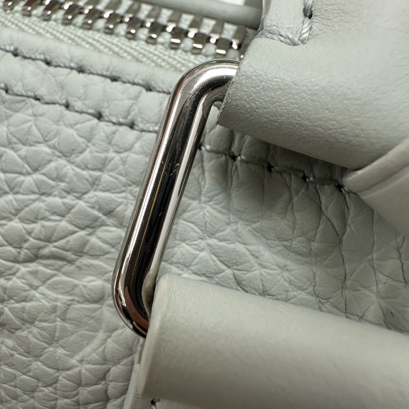 LV 灰綠色真皮壓紋 KeepAll 25 手提斜肩包 晶片款-15