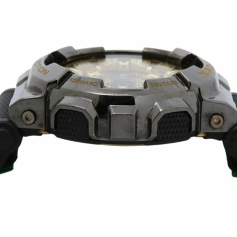 CASIO G-SHOCK 100 週年 NEW ERA 合作款 GM-110NE-1AJR 男士石英類比數位手錶,搭配黑金色錶盤和樹脂不銹鋼錶殼-1