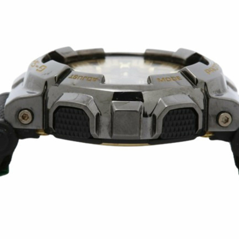 CASIO G-SHOCK 100 週年 NEW ERA 合作款 GM-110NE-1AJR 男士石英類比數位手錶,搭配黑金色錶盤和樹脂不銹鋼錶殼-2