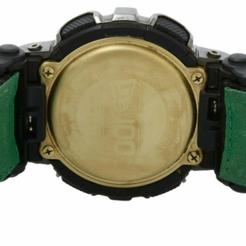 CASIO G-SHOCK 100 週年 NEW ERA 合作款 GM-110NE-1AJR 男士石英類比數位手錶,搭配黑金色錶盤和樹脂不銹鋼錶殼-6