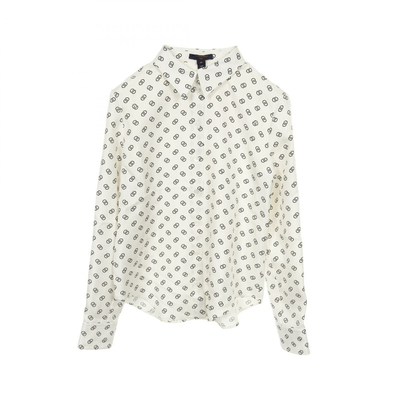 LOUIS VUITTON 襯衫上衣 FMBL19 棉質白色二手女款 38 碼-0
