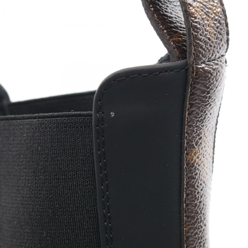 LOUIS VUITTON Squad Line Monogram 運動鞋 1A9RXD 織物橡膠 黑色白色 #36-8