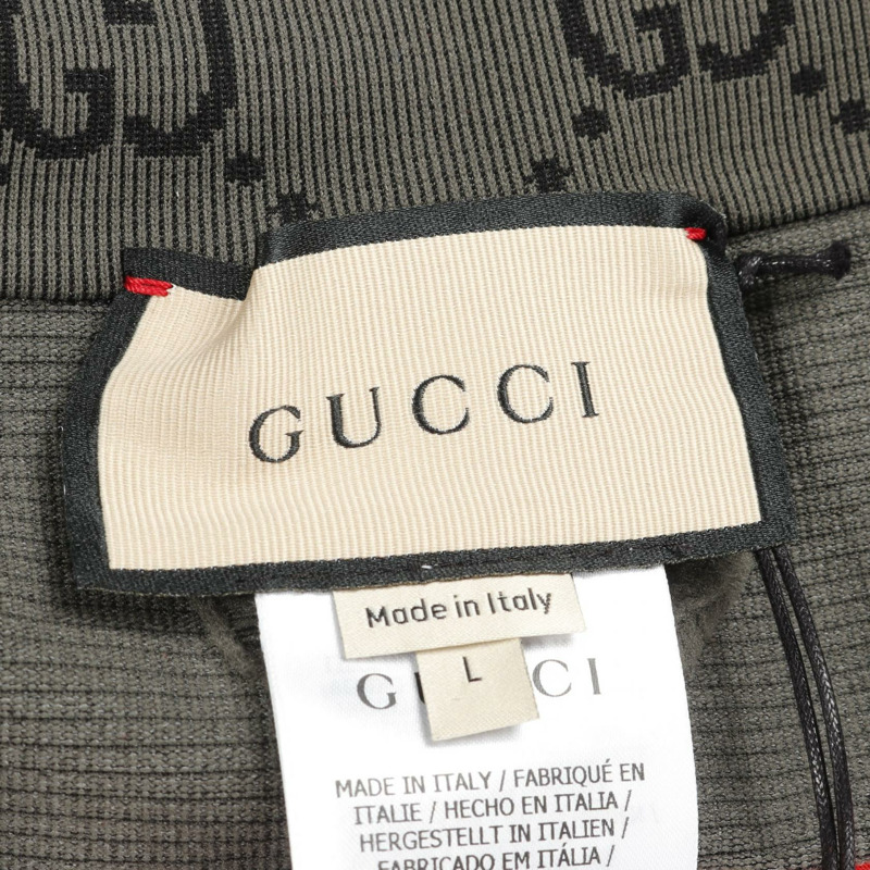 GUCCI GG提花半拉鍊針織衫 726373 尼龍灰黑色二手女款 #L-2