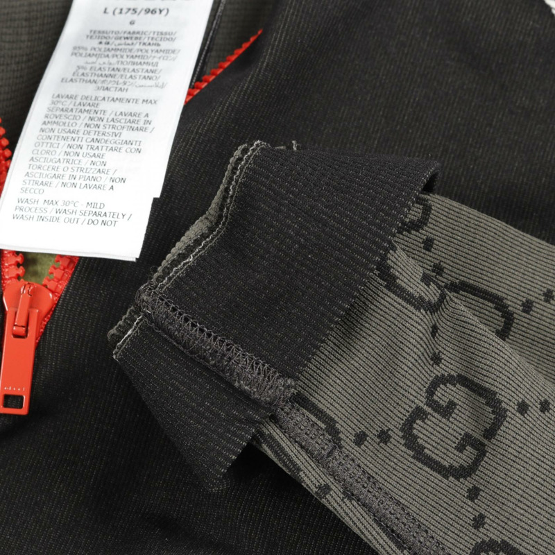 GUCCI GG提花半拉鍊針織衫 726373 尼龍灰黑色二手女款 #L-5