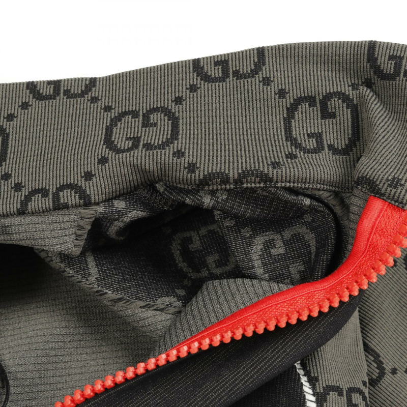 GUCCI GG提花半拉鍊針織衫 726373 尼龍灰黑色二手女款 #L-6