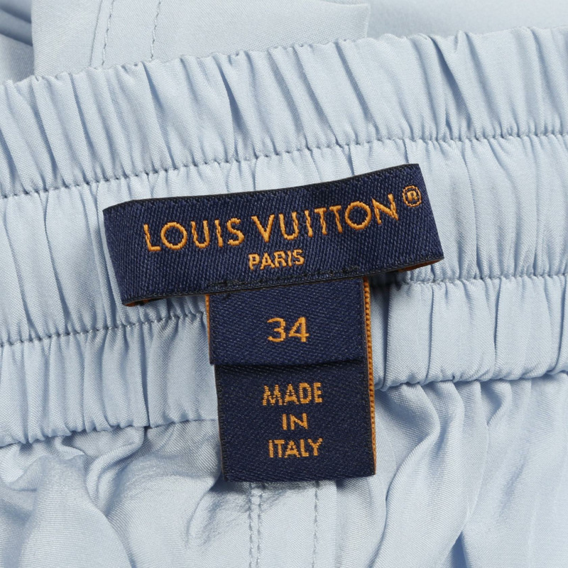 LOUIS VUITTON LV Remix 拼色工裝褲 絲棉 藍黑 二手 女士-2