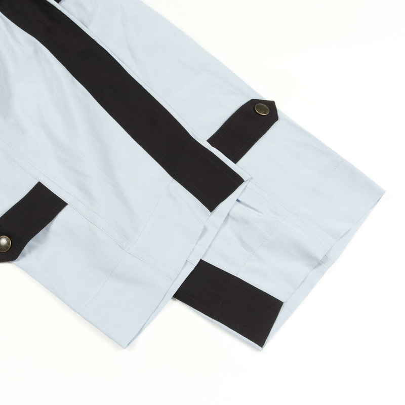 LOUIS VUITTON LV Remix 拼色工裝褲 絲棉 藍黑 二手 女士-5