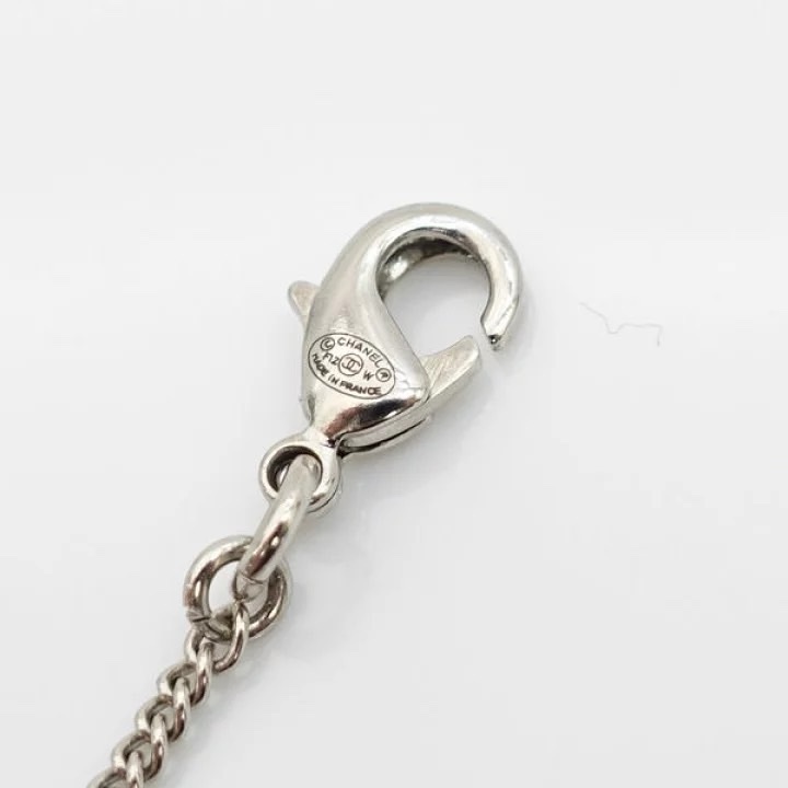 Chanel vintage 銀色水鑽項鍊-7